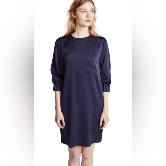 Vince Women's Blue Keyhole Back Shift Dress Size large - Picture 1 of 7